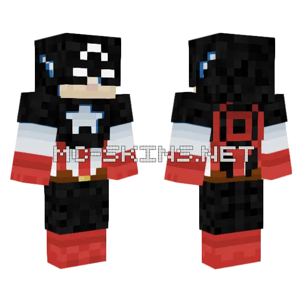 Captain America Suit Minecraft skin, front and back