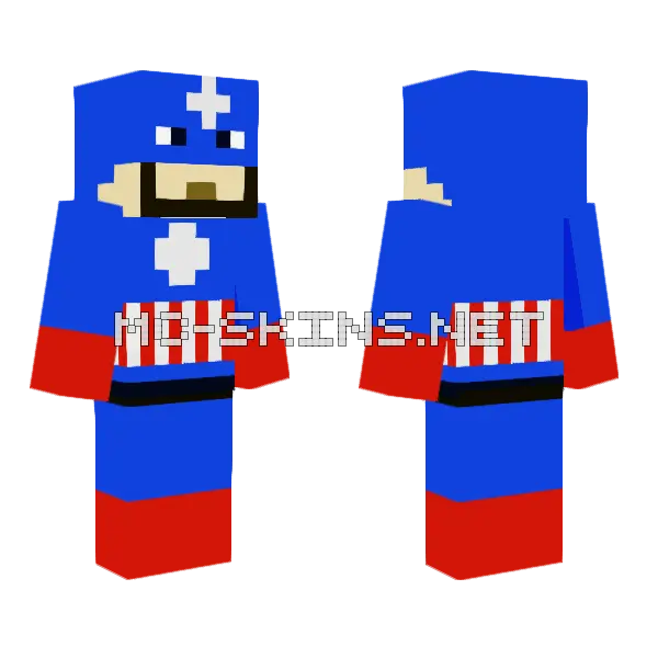 Captain America Suit Minecraft skin, front and back