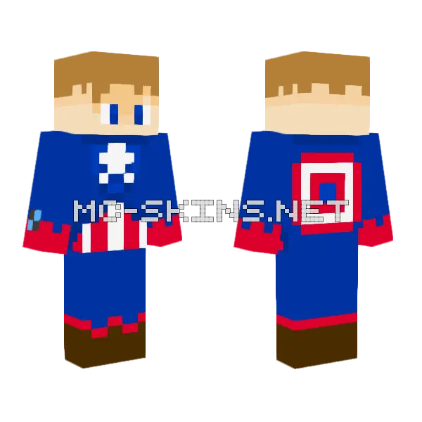Captain America Universe 48 Avenger Minecraft skin, front and back