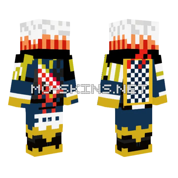 Captain James 1v35 Minecraft skin, front and back