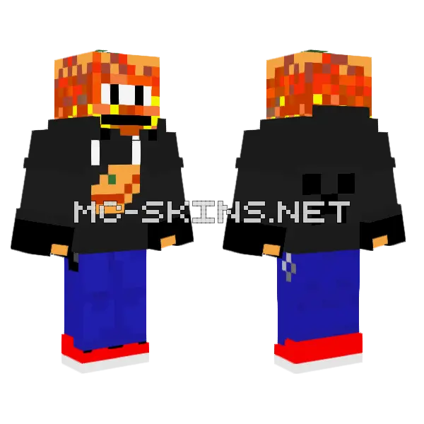 Captain Lasagna Minecraft skin, front and back