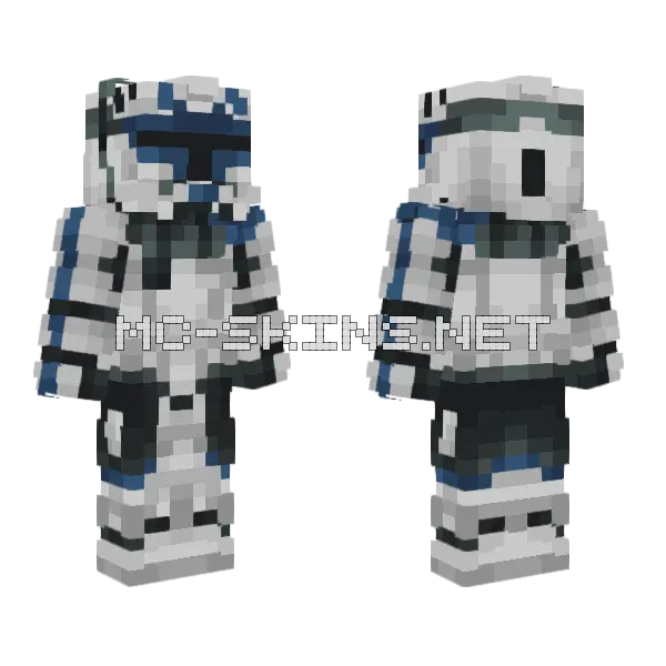Captain Rex Minecraft skin, front and back