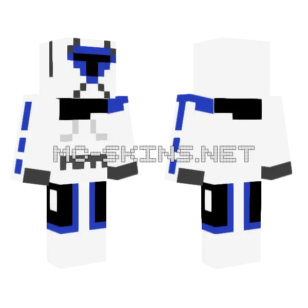Captain Rex Minecraft skin, front and back