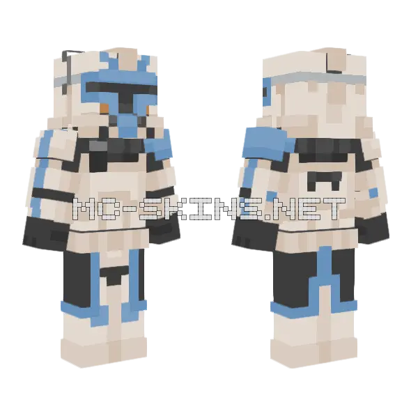 Captain Rex V2 Minecraft skin, front and back