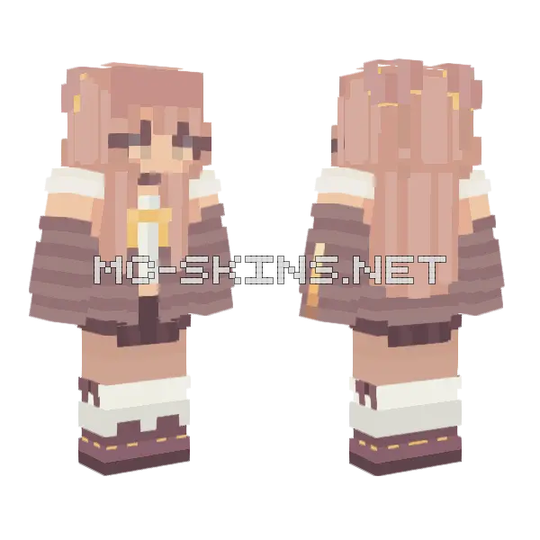 Caramel Candy Rce Minecraft skin, front and back