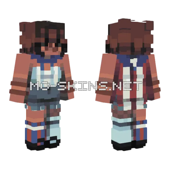 Caribbean Boy Minecraft skin, front and back