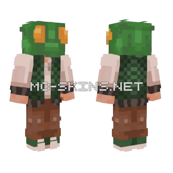 Carl Hotline Miami Minecraft skin, front and back
