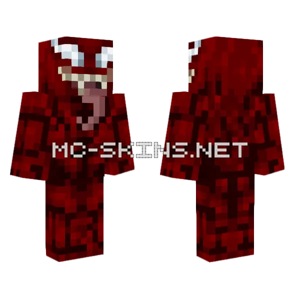 Carnage Marvel Minecraft skin, front and back