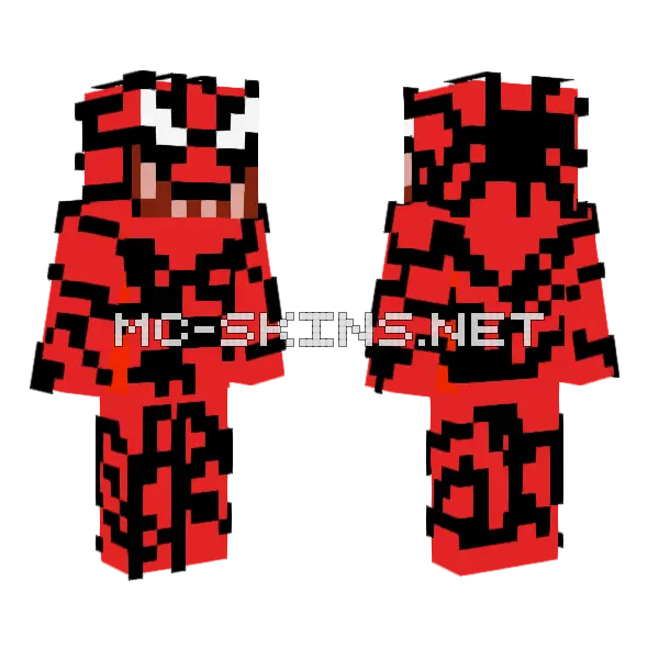 Carnage Red Suit Minecraft skin, front and back