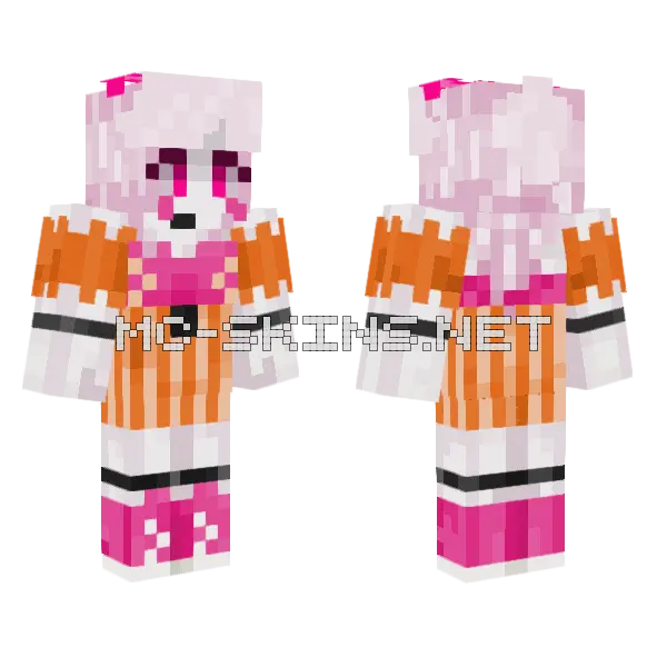 Carnival Craze Chica Minecraft skin, front and back