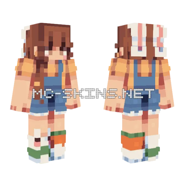 Carrot Top Girl Minecraft skin, front and back