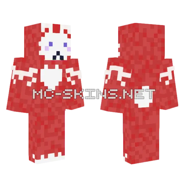 Cartoonish Red Panda Minecraft skin, front and back