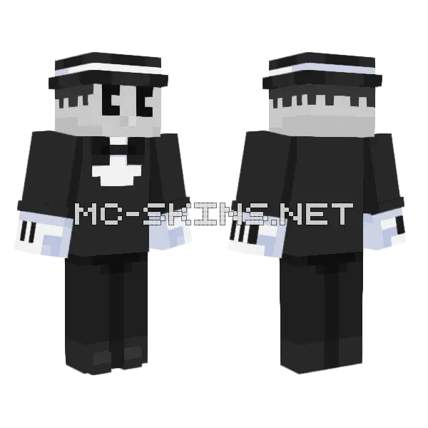 Cartoonny Lunatic Minecraft skin, front and back