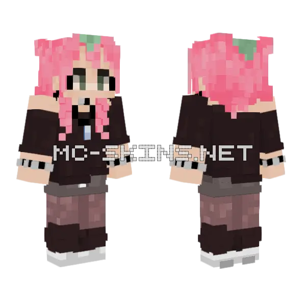 Casey Strawberry Girl Minecraft skin, front and back