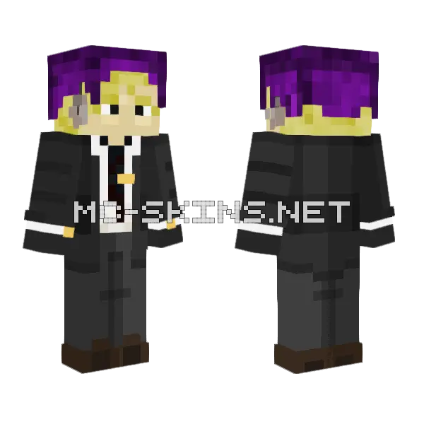 Casino Boss Percy Minecraft skin, front and back