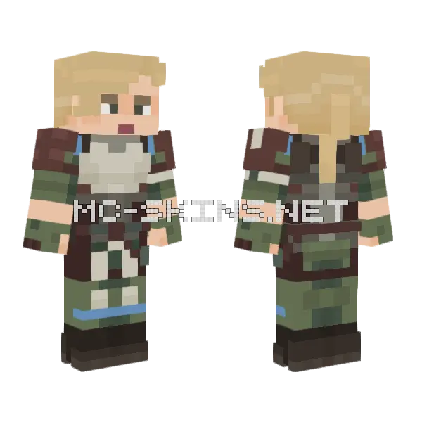 Cassie Cage MK11 Minecraft skin, front and back