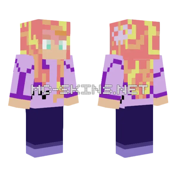 Cassie Outfit Minecraft skin, front and back