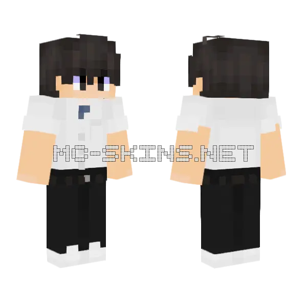 Casual Black and White Outfit Minecraft skin, front and back