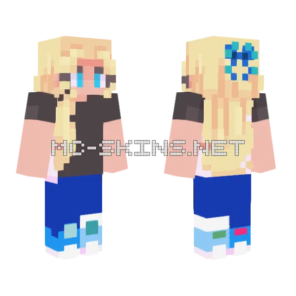 Casual Blonde Girl Minecraft skin, front and back