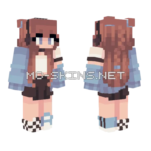 Casual Blue Minecraft skin, front and back