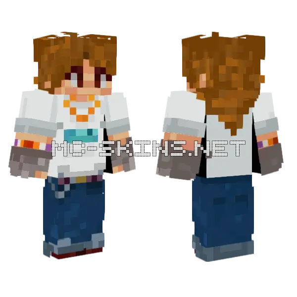 Casual Blue Denim Outfit Minecraft skin, front and back