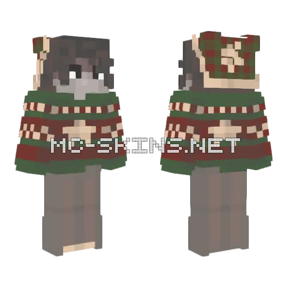 Casual Boy Christmas Sweater Minecraft skin, front and back