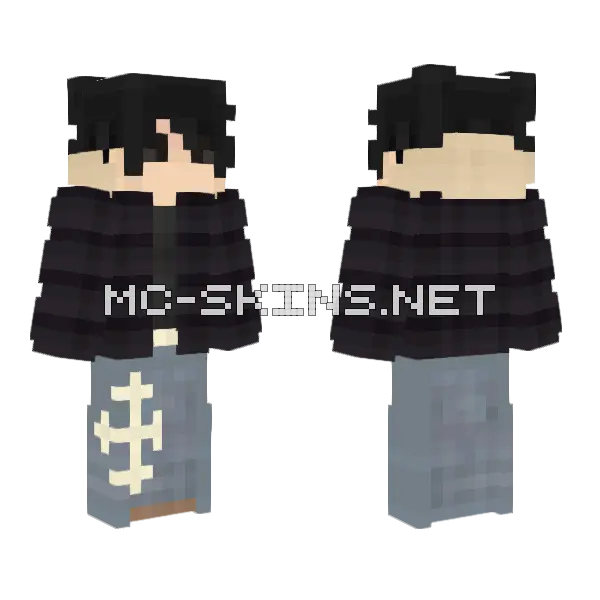 Casual Boy Puffy Jacket Minecraft skin, front and back