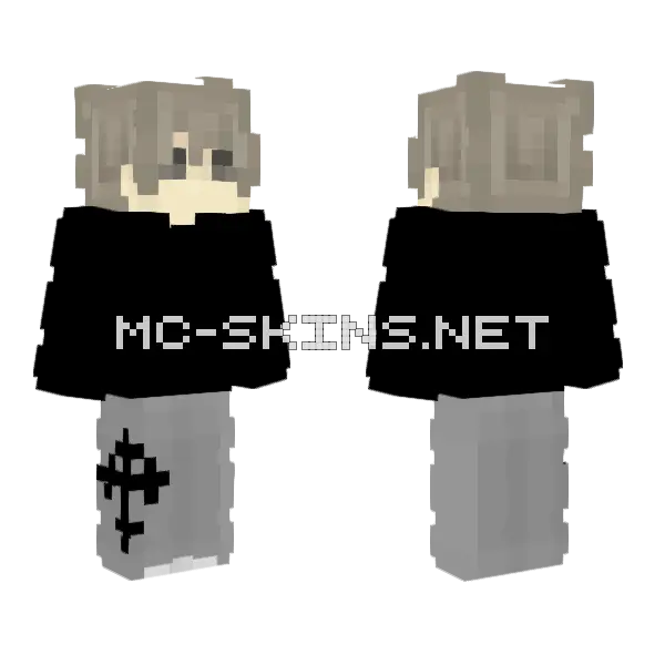 Casual Boy PvP Cross Minecraft skin, front and back
