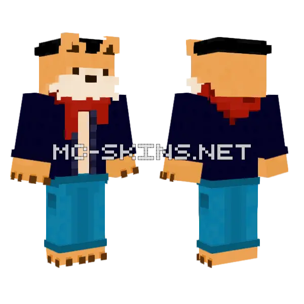Casual Fox V2 Minecraft skin, front and back