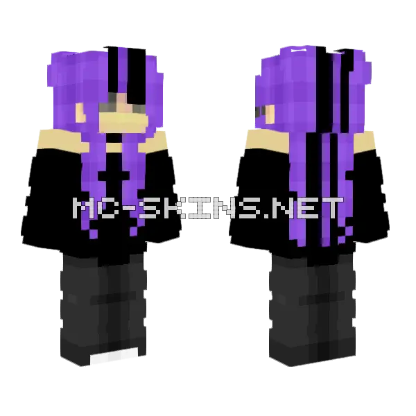 Casual Goth Girl Minecraft skin, front and back