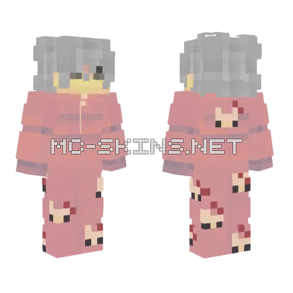 Casual Hello Kitty Pajamas Minecraft skin, front and back
