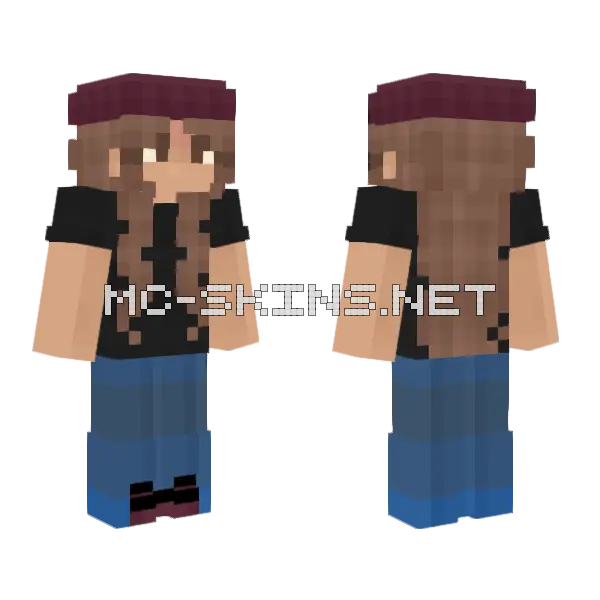 Casual Skater Girl Minecraft skin, front and back
