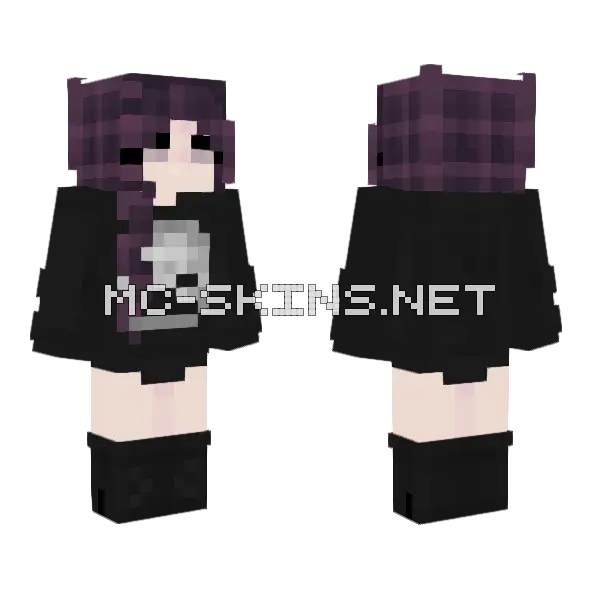 Casual Skeleton Girl High Heels Minecraft skin, front and back