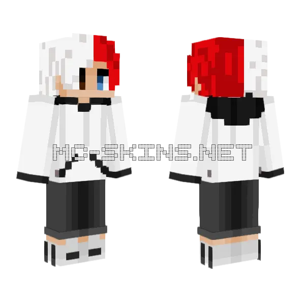 Casual Todoroki Minecraft skin, front and back