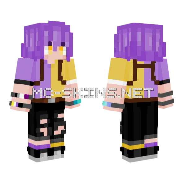 Casual With Elytra Harness Minecraft skin, front and back