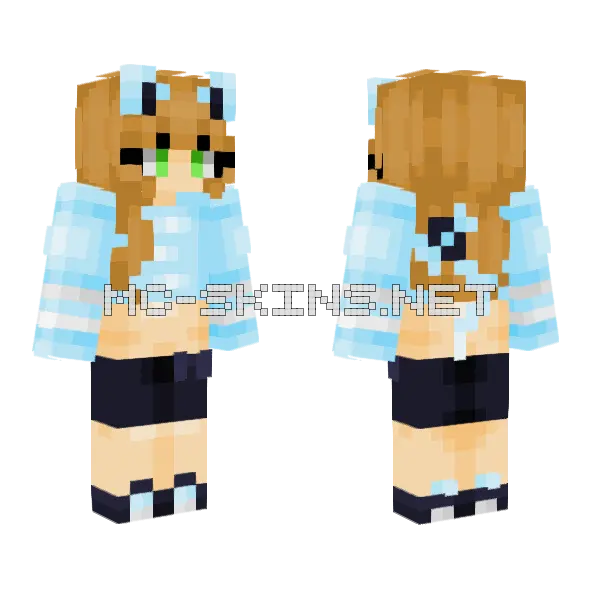Cat Ears And Tail Minecraft skin, front and back