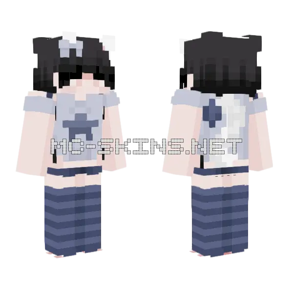 Cat Ears Girl Minecraft skin, front and back