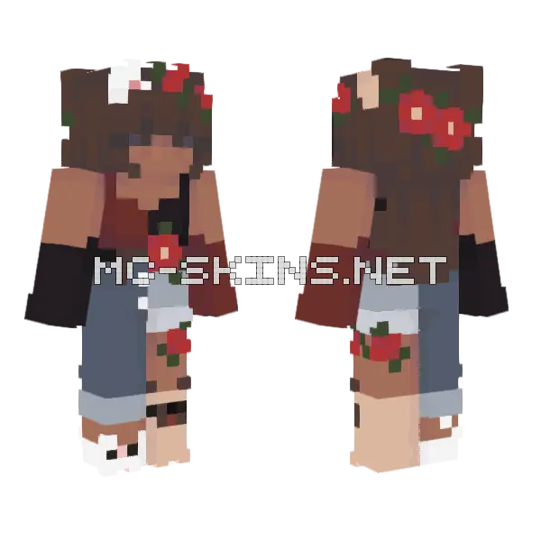 Cat Person Socktober Minecraft skin, front and back