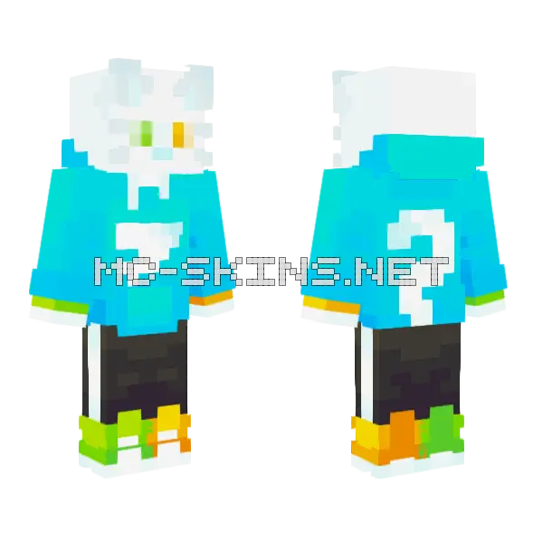 Cat White Minecraft skin, front and back