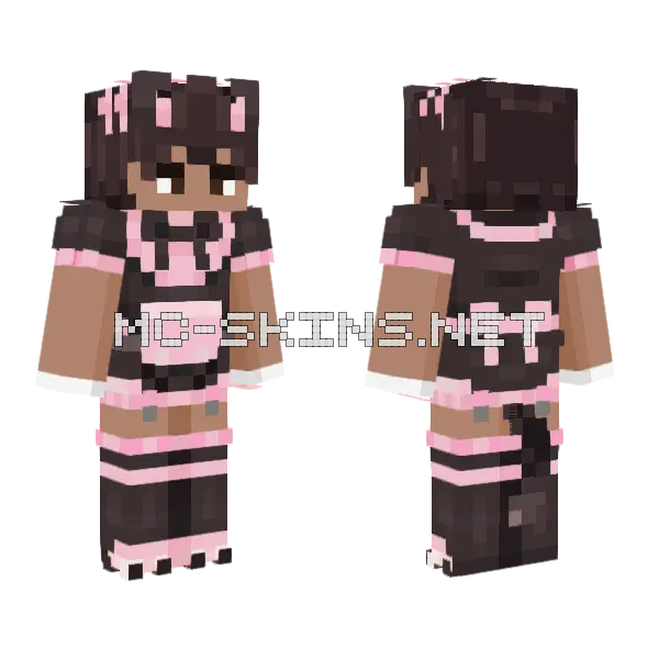 Catboy Tan Minecraft skin, front and back