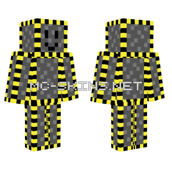 Caution Worker Outfit, front and back