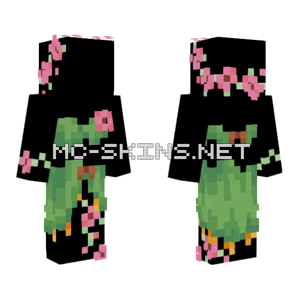 Cave Nymph Base Minecraft skin, front and back