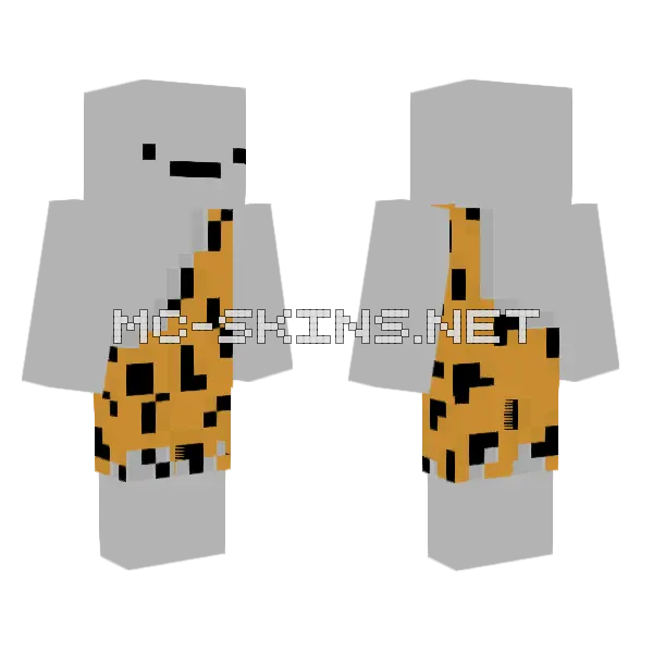 Caveman Minecraft skin, front and back