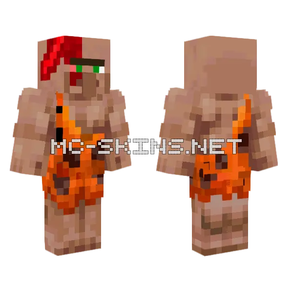 Caveman Minecraft skin, front and back