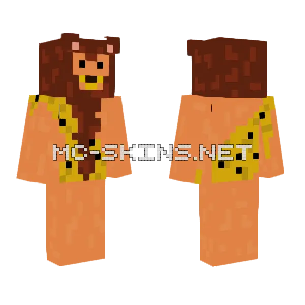 Caveman Grug Ooga Booga Minecraft skin, front and back