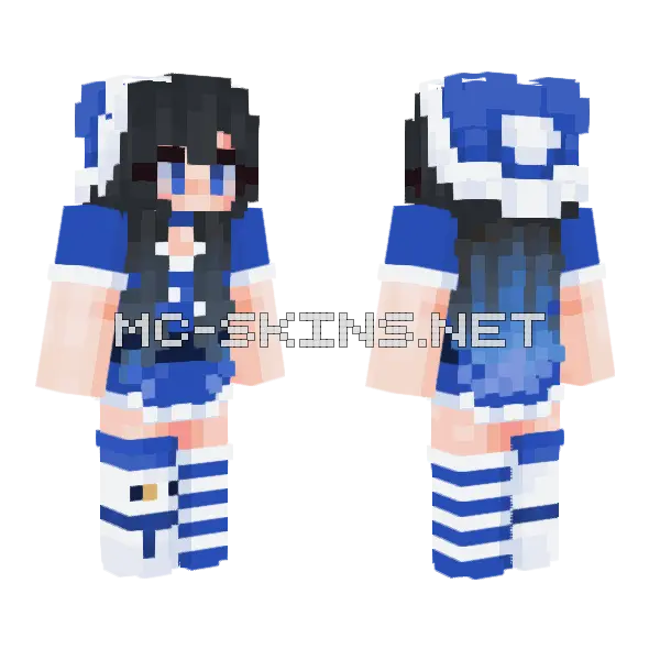 Cerulean Candy Canes Minecraft skin, front and back