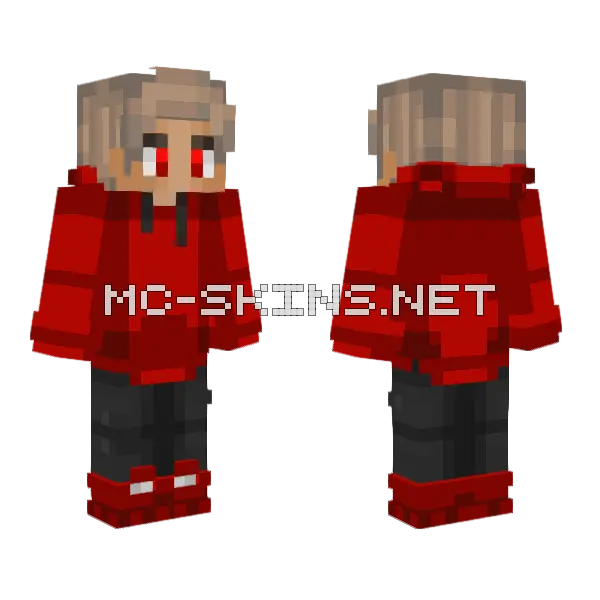 CG Red Minecraft skin, front and back