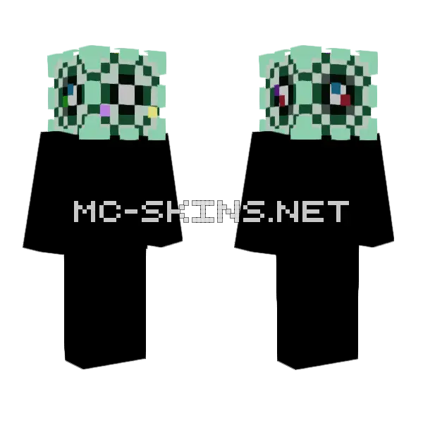 Chain Command Block Minecraft skin, front and back