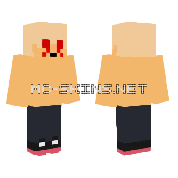 Chainsaw Man Minecraft skin, front and back
