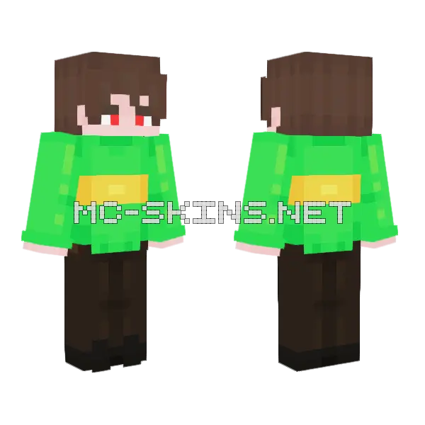 Chara Minecraft skin, front and back